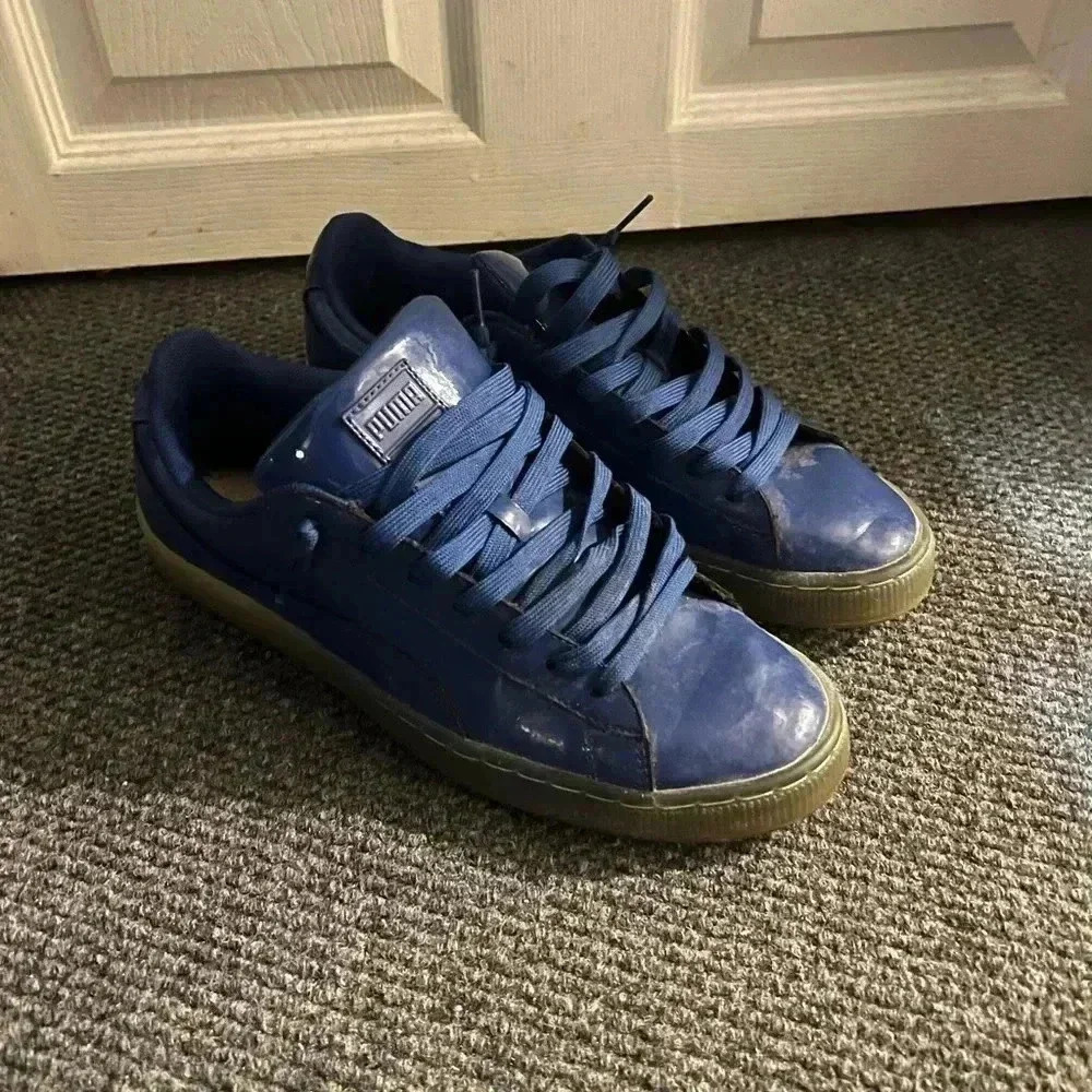 Puma Royal Gloss Blue Mens Sneakers Blue Fade Bottoms - Picture 2 of 8